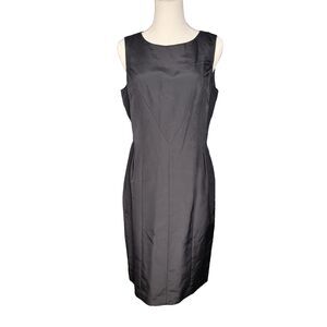 BROOKS BROTHERS LORO PIANA Black Classic Silk CottonSheath Dress Size 8